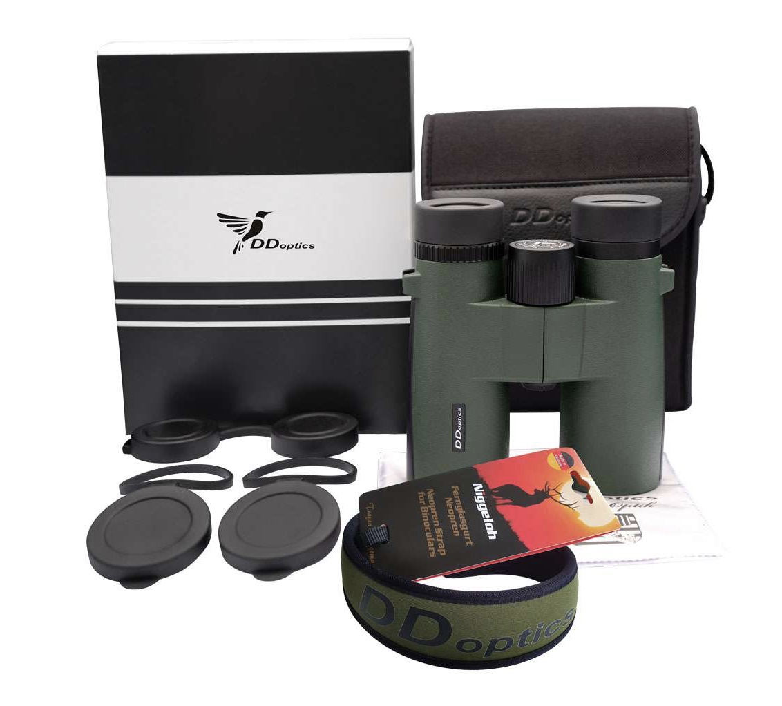 DDoptics 440120032 Fernglas Kolibri 10x42 Gen3 grün mit Tasche und Trageriemen